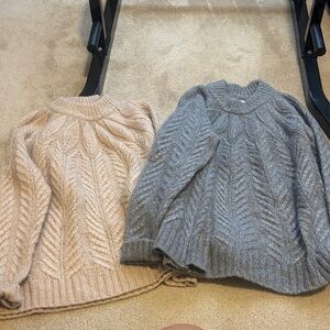Tuckernuck Cable Knit Sweaters - Tan and Gray (2)